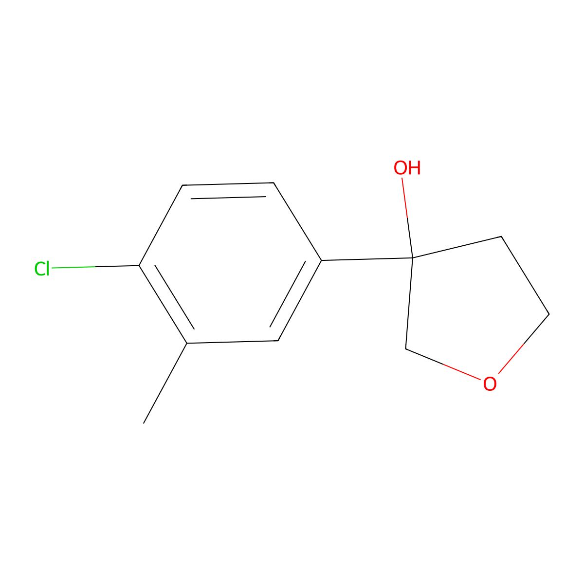 3-(4-Chloro-3-methylphenyl)oxolan-3-ol molecular structure, CAS 2514847-36-8