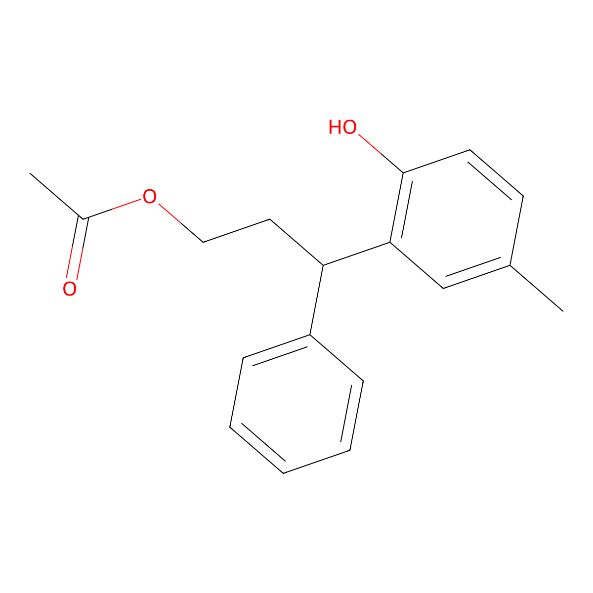 3-(2-Hydroxy-5-methylphenyl)-3-phenylpropyl acetate molecular structure, CAS 2514856-06-3