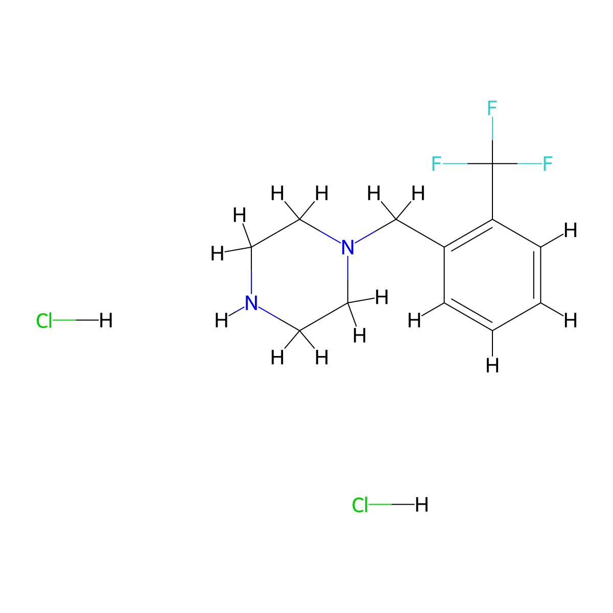 1-(2-Trifluoromethylbenzyl)piperazine 2hcl molecular structure, CAS 2514927-94-5