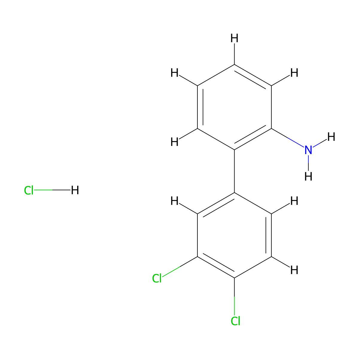 3',4'-Dichloro-biphenyl-2-amine hydrochloride molecular structure, CAS 2514928-06-2