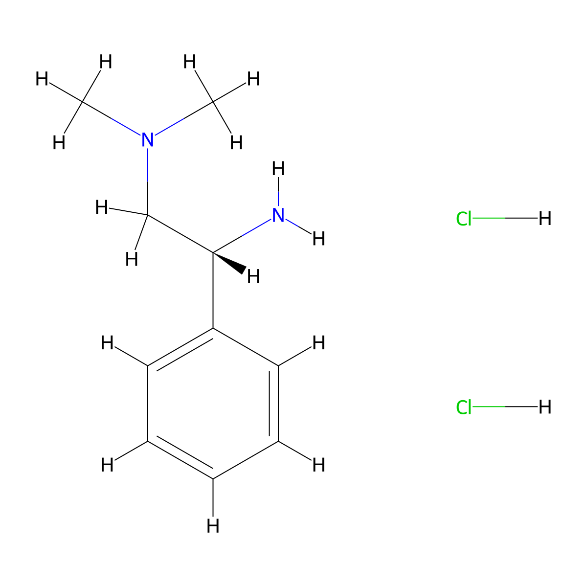 (R)-N2,N2-Dimethyl-1-phenyl-1,2-ethanediamine dihydrochloride molecular structure, CAS 2514928-17-5