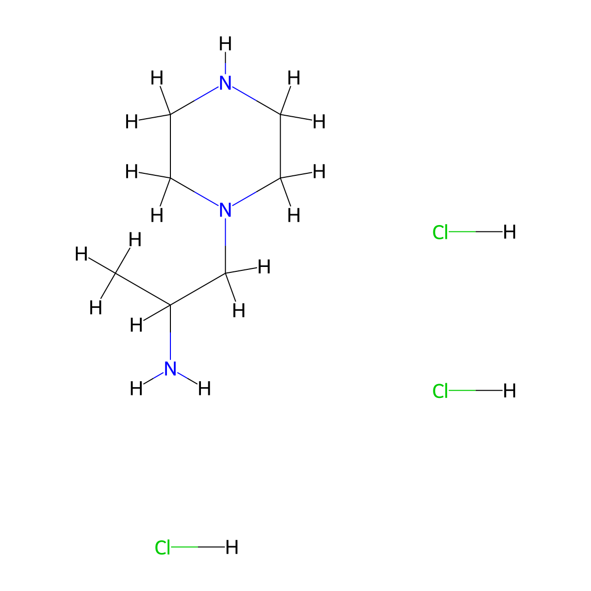 alpha-Methyl-1-piperazineethanamine 3HCl molecular structure, CAS 2514936-41-3