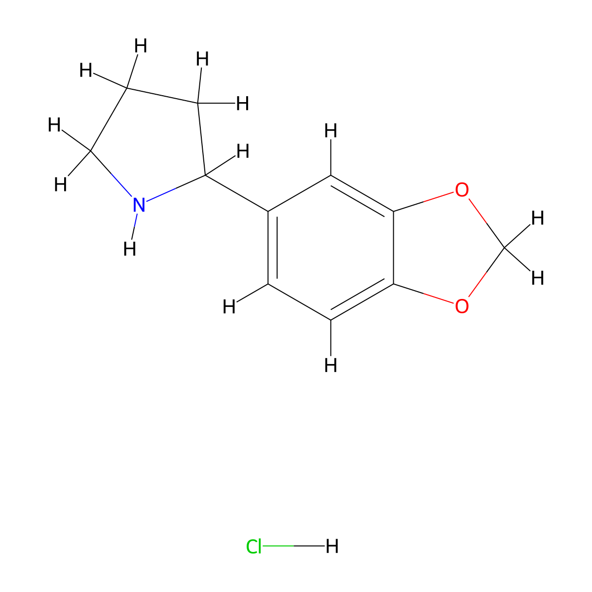 2-(Benzodioxol-5-YL)pyrrolidine hydrochloride molecular structure, CAS 2514936-52-6