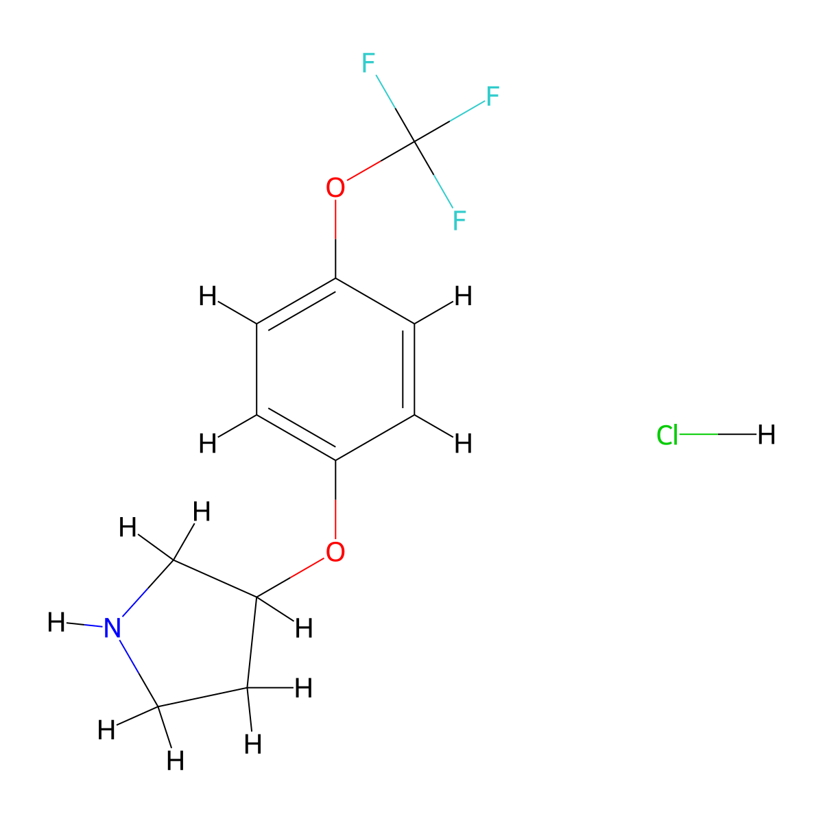 3-[4-(Trifluoromethoxy)phenoxy]pyrrolidine HCl molecular structure, CAS 2514936-56-0