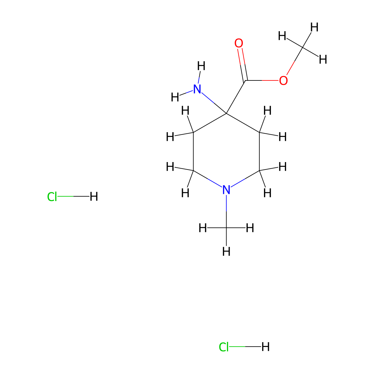 Methyl 4-amino-1-methylpiperidine-4-carboxylate dihydrochloride molecular structure, CAS 2514936-62-8