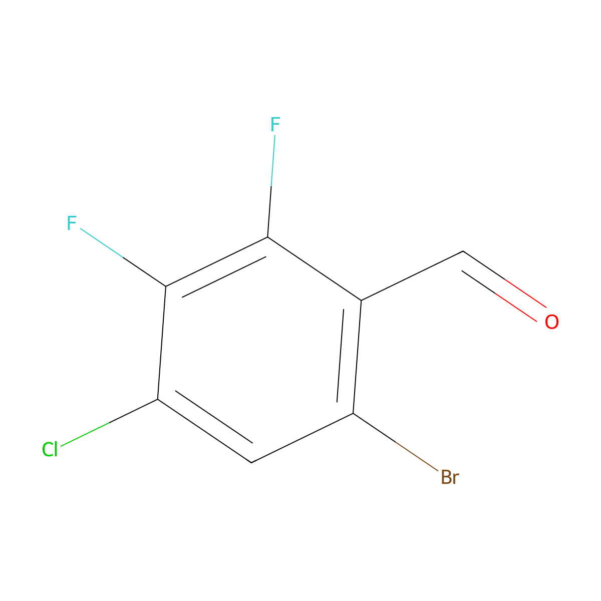 6-Bromo-4-chloro-2,3-difluorobenzaldehyde molecular structure, CAS 2514941-95-6