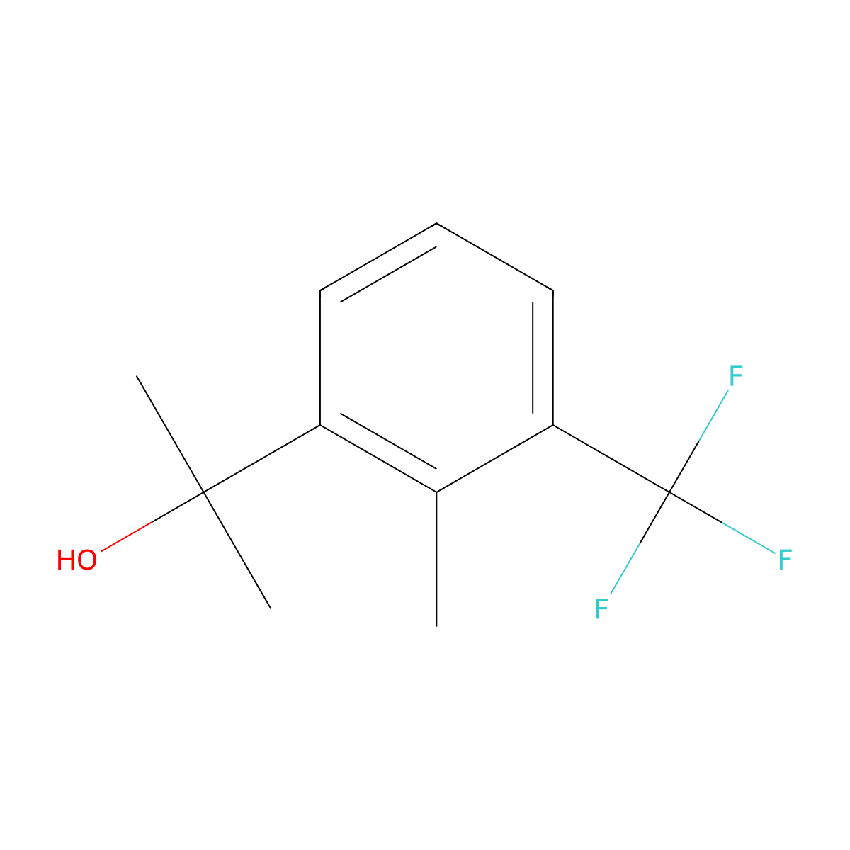 2-[2-Methyl-3-(trifluoromethyl)phenyl]propan-2-ol molecular structure, CAS 2514941-96-7