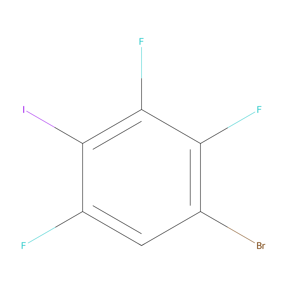 1-Bromo-2,3,5-trifluoro-4-iodobenzene molecular structure, CAS 2514941-97-8