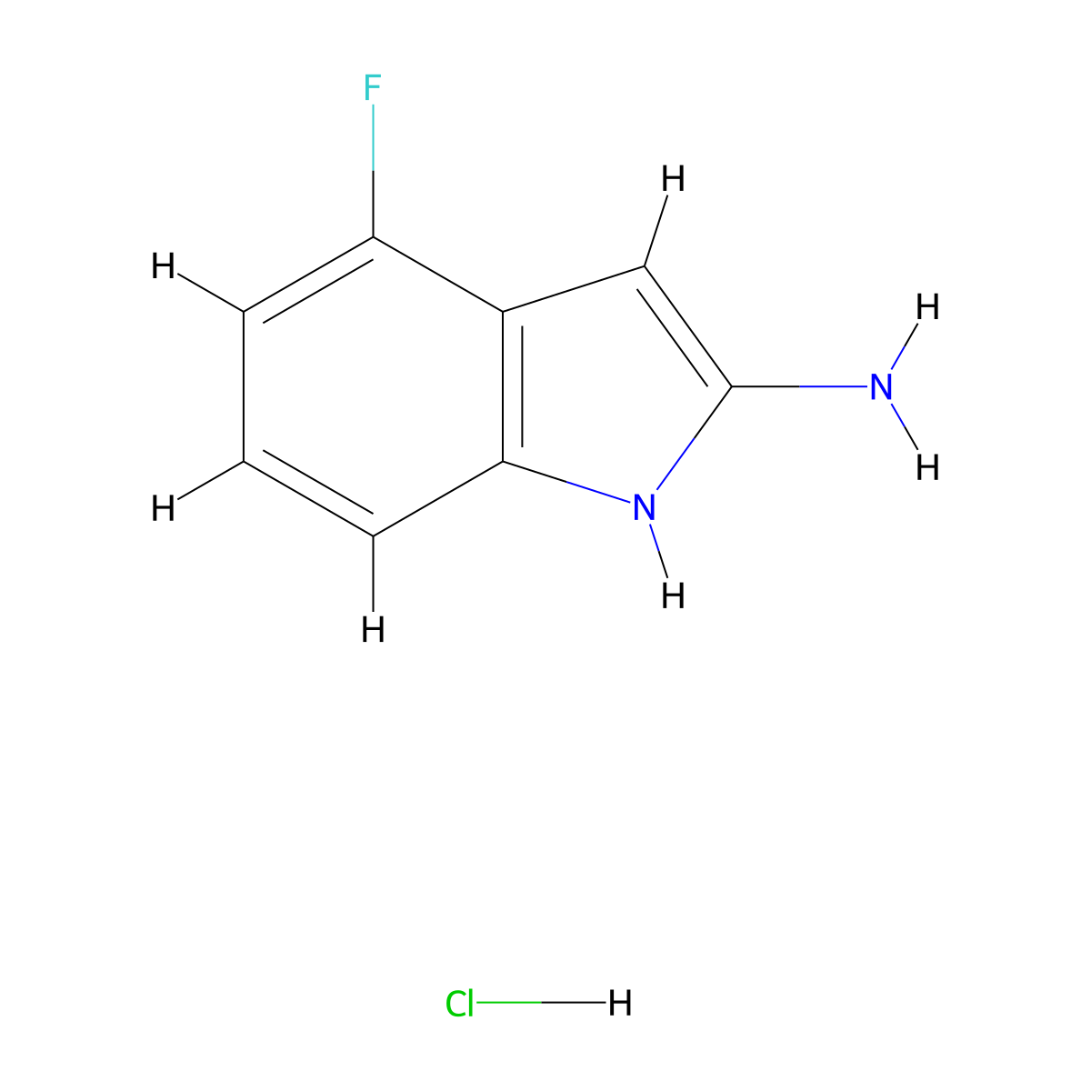 2-Amino-4-fluoroindole hydrochloride molecular structure, CAS 2514942-00-6