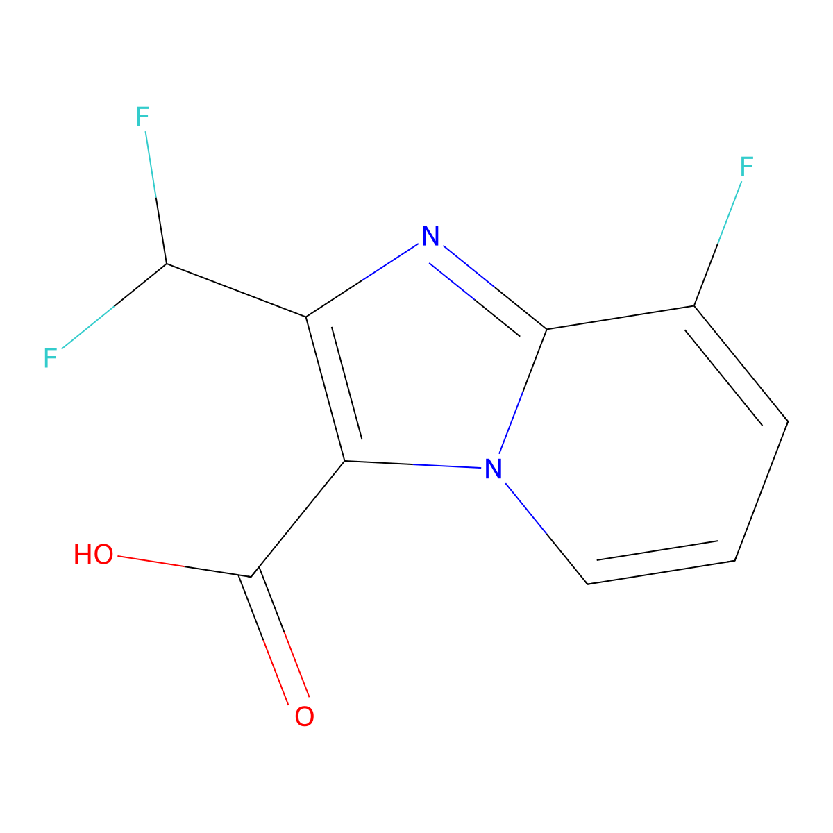 2-(Difluoromethyl)-8-fluoroimidazo[1,2-a]pyridine-3-carboxylic acid molecular structure, CAS 2514942-09-5