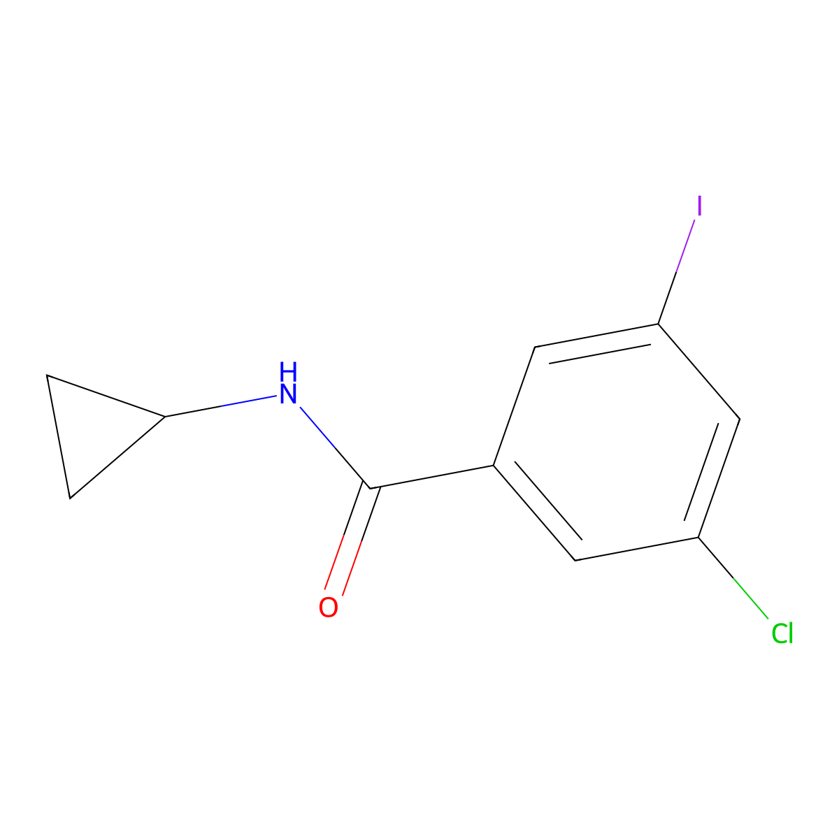 3-Chloro-N-cyclopropyl-5-iodobenzamide molecular structure, CAS 2514946-26-8