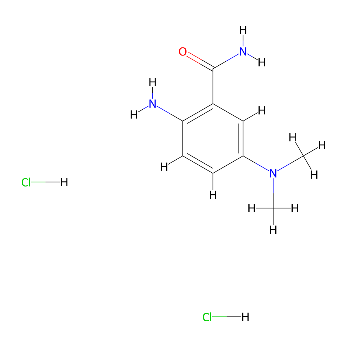 2-Amino-5-(dimethylamino)benzamide dihydrochloride molecular structure, CAS 2514948-28-6