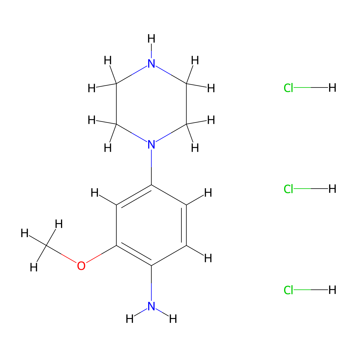 2-Methoxy-4-(piperazin-1-yl)aniline trihydrochloride molecular structure, CAS 2514948-53-7