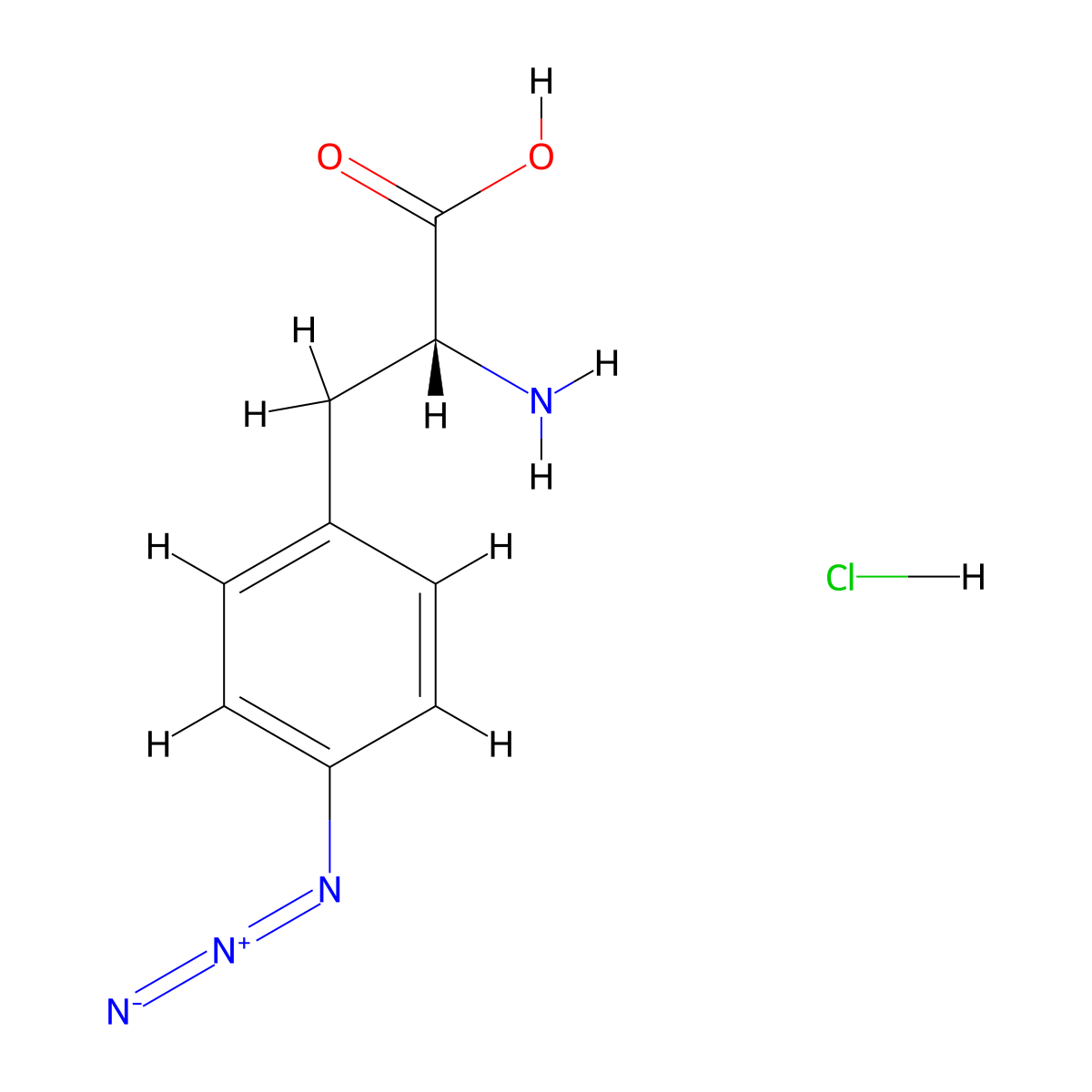 4-Azido-D-phenylalanine hydrochloride molecular structure, CAS 2514949-33-6