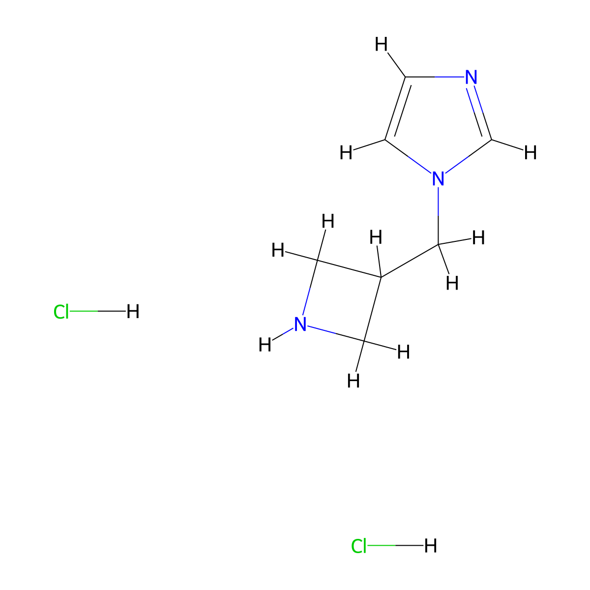 1-[(azetidin-3-yl)methyl]-1H-imidazole dihydrochloride molecular structure, CAS 2514950-92-4