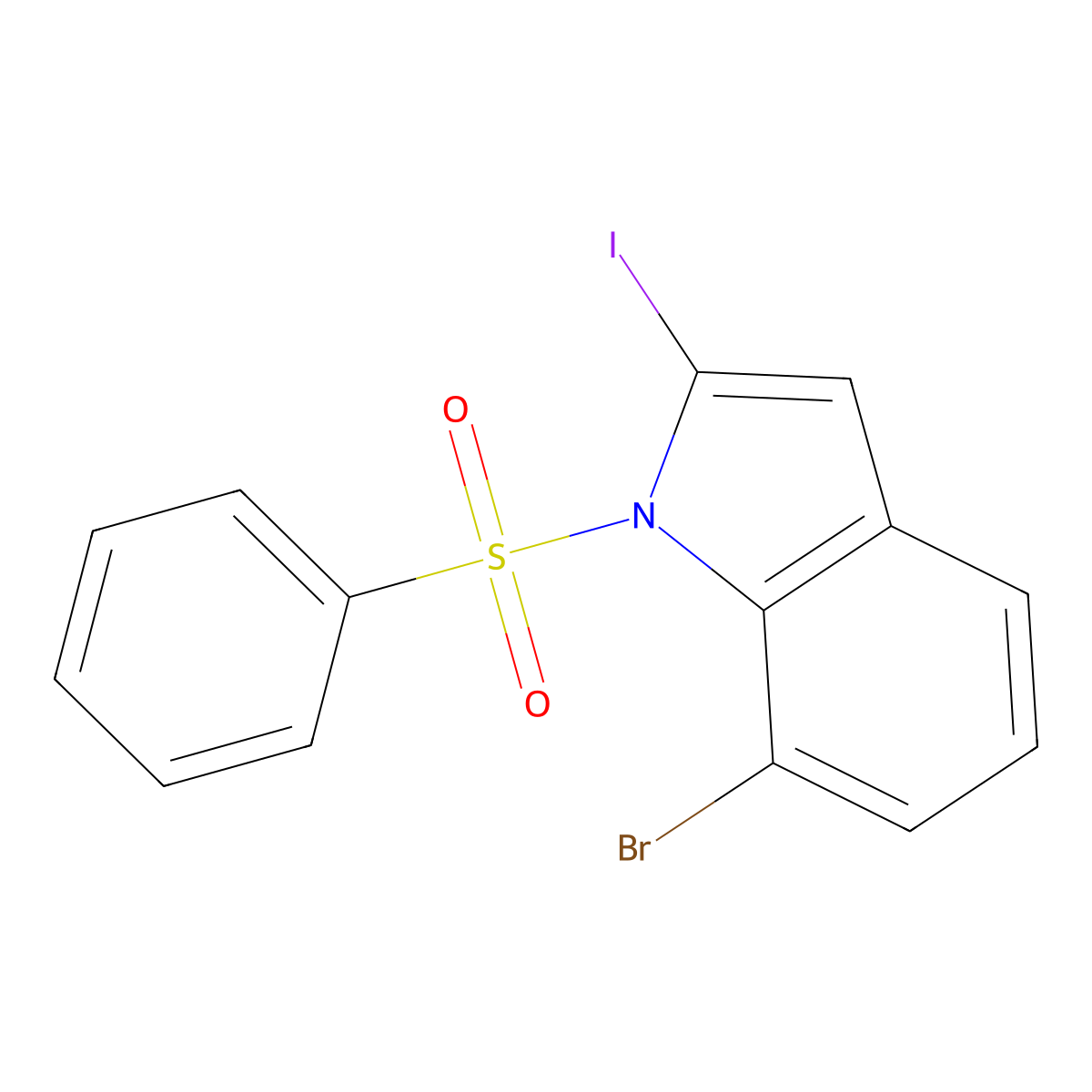 7-Bromo-2-iodo-1-(phenylsulfonyl)-1H-indole molecular structure, CAS 2514953-08-1