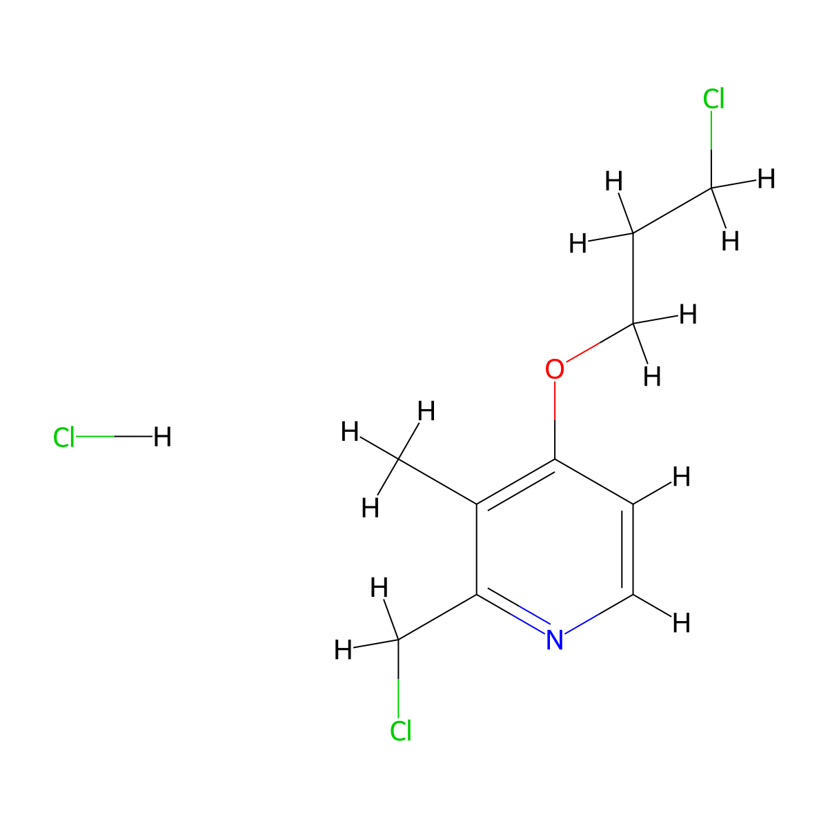 2-(Chloromethyl)-4-(3-chloropropoxy)-3-methylpyridine Hydrochloride molecular structure, CAS 2514958-53-1