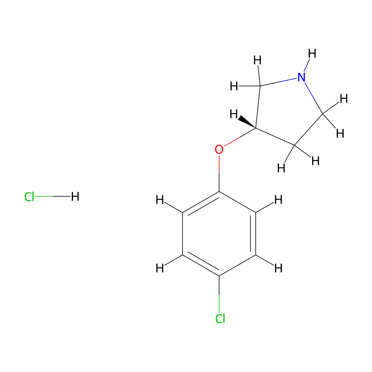 (S)-3-(4-Chlorophenoxy)pyrrolidine hydrochloride molecular structure, CAS 2514960-50-8