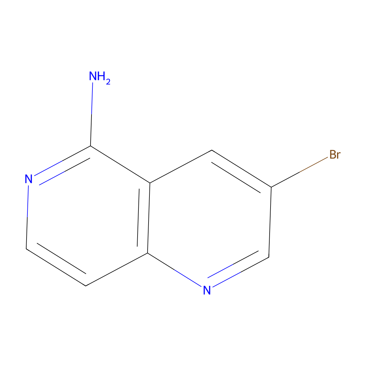 3-Bromo-1,6-naphthyridin-5-amine molecular structure, CAS 2514962-58-2