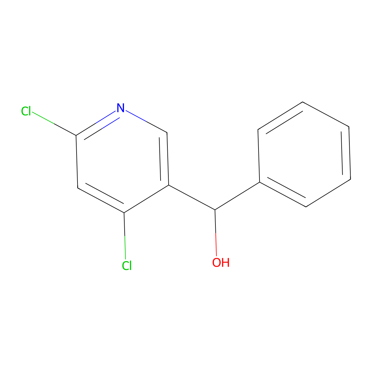4,6-Dichloro-alpha-phenyl-3-pyridinemethanol molecular structure, CAS 2514963-19-8