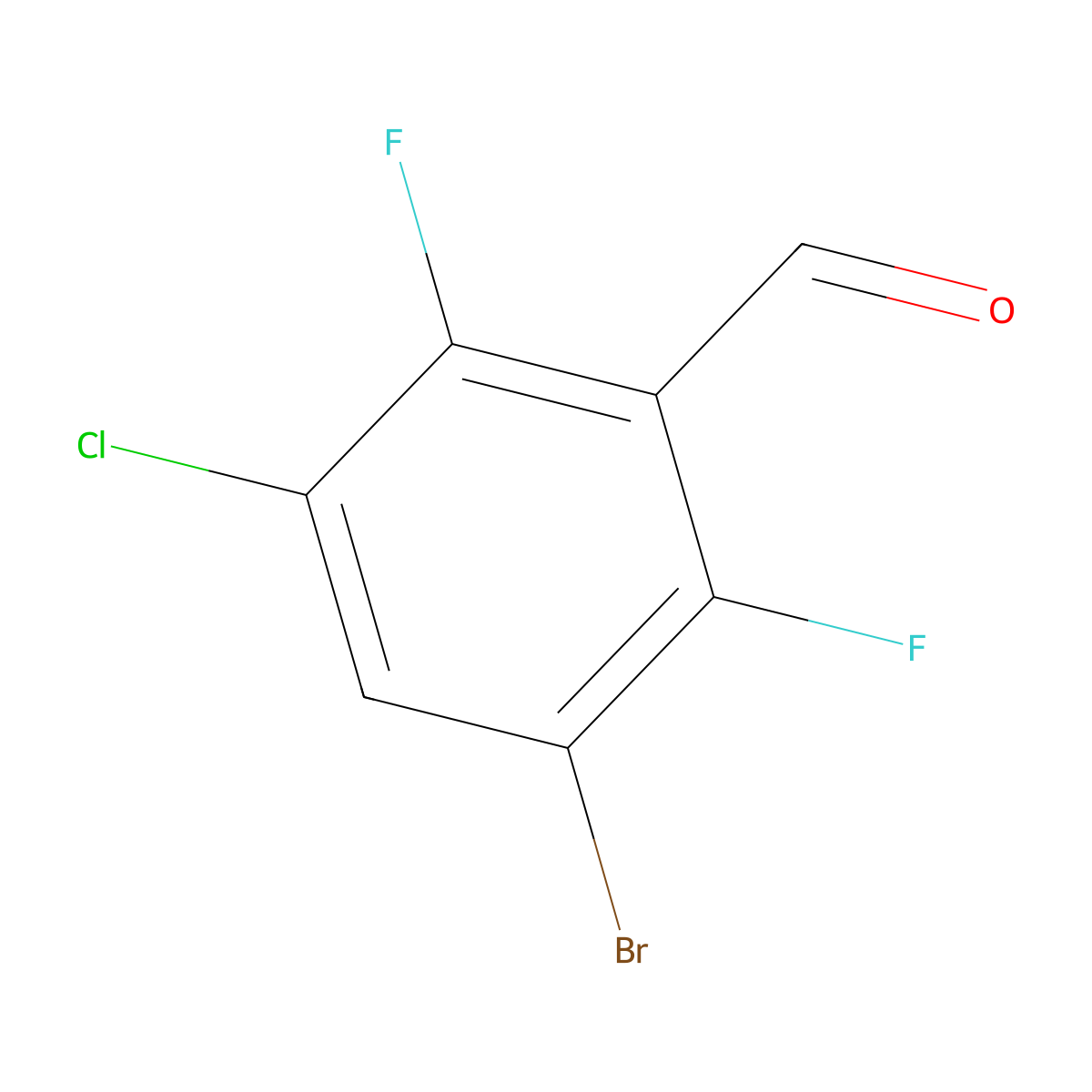 3-Bromo-5-chloro-2,6-difluorobenzaldehyde molecular structure, CAS 2514963-78-9