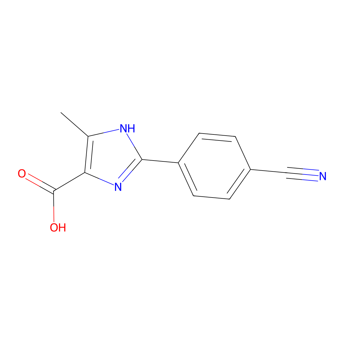 2-(4-Cyanophenyl)-5-methyl-3H-imidazole-4-carboxylic acid molecular structure, CAS 2514967-24-7