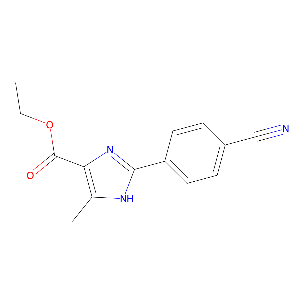 2-(4-Cyanophenyl)-5-methyl-3H-imidazole-4-carboxylic acid ethyl ester molecular structure, CAS 2514967-35-0