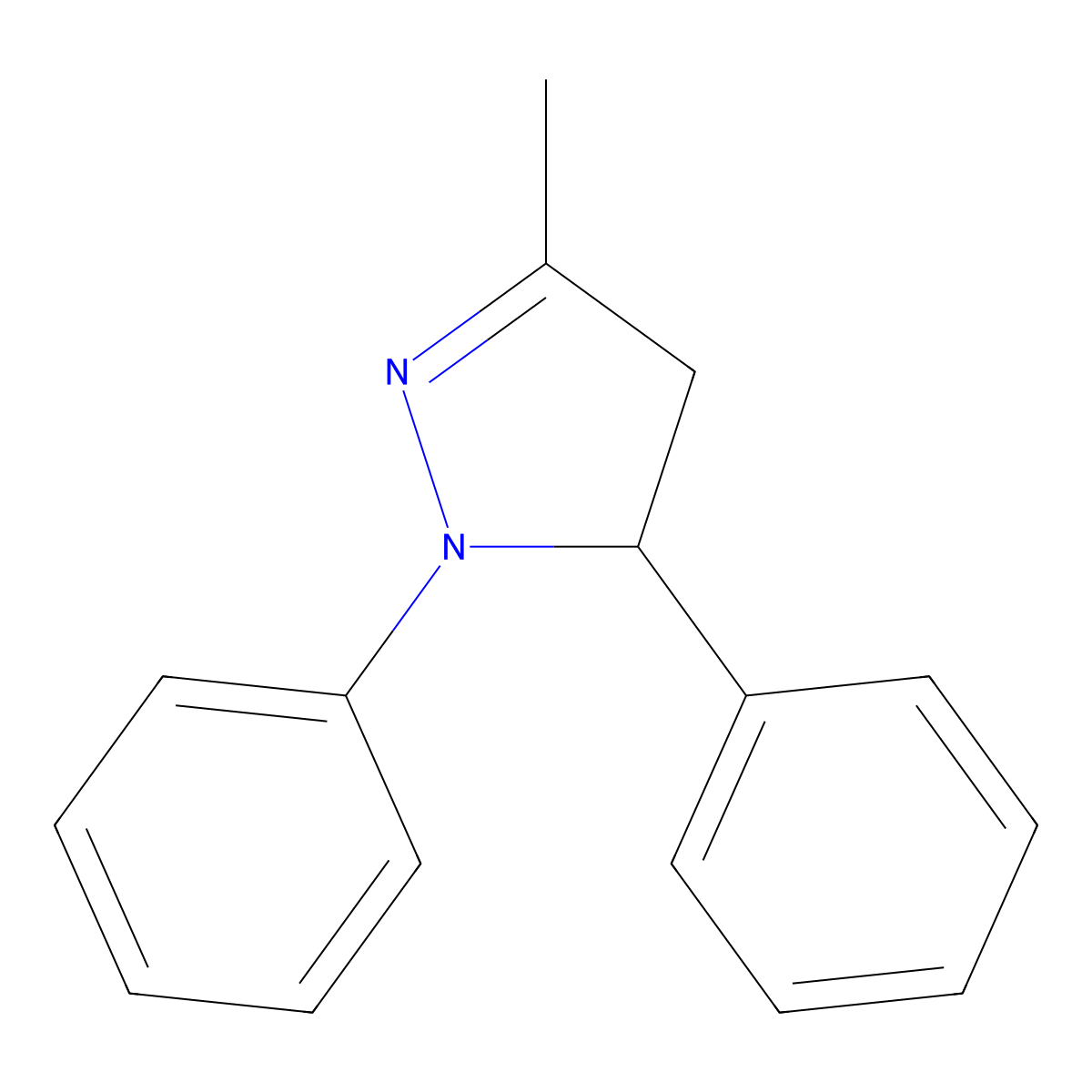 3-Methyl-1,5-diphenyl-4,5-dihydro-1H-pyrazole molecular structure, CAS 2515-46-0