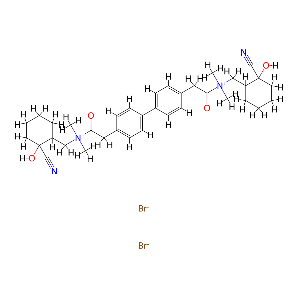 Ammonium, (4,4'-biphenylylenebis(2-oxoethylene))bis(((2-cyano-2-hydroxycyclohexyl)methyl)dimethyl-, dibromide molecular structure, CAS 25150-69-0