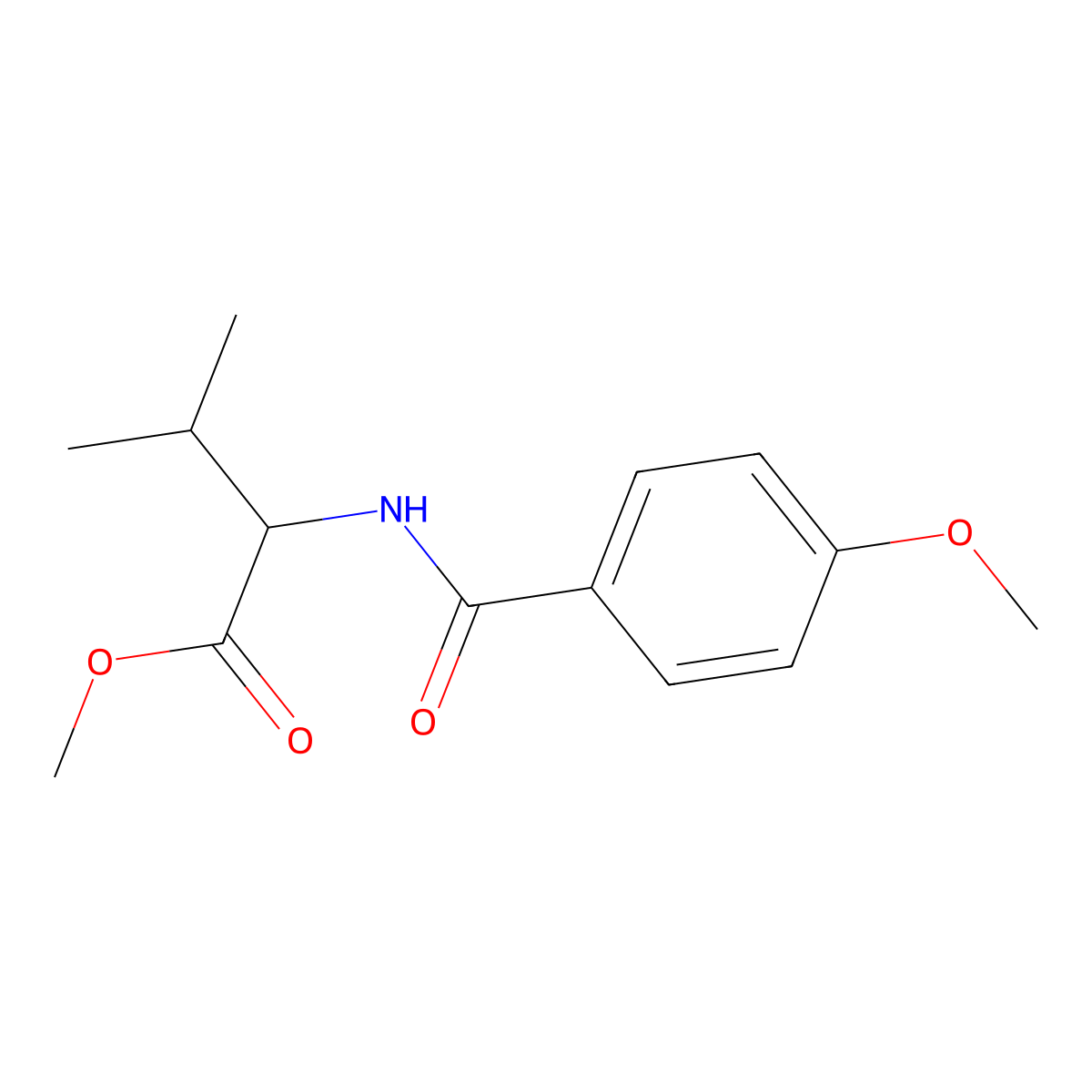 l-Valine, N-(p-anisoyl)-, methyl ester molecular structure, CAS 251538-67-7