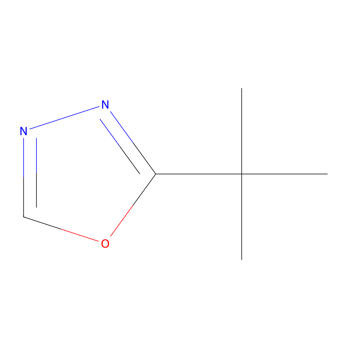 2-Tert-butyl-1,3,4-oxadiazole molecular structure, CAS 251540-53-1