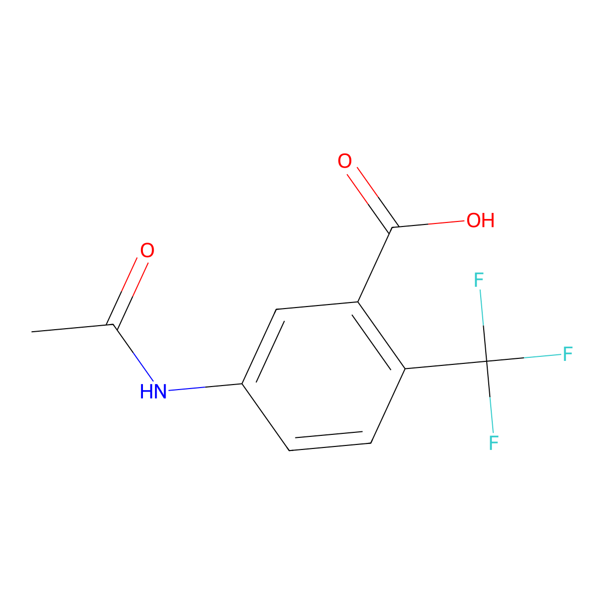 5-Acetamido-2-(trifluoromethyl)benzoic acid molecular structure, CAS 251548-26-2