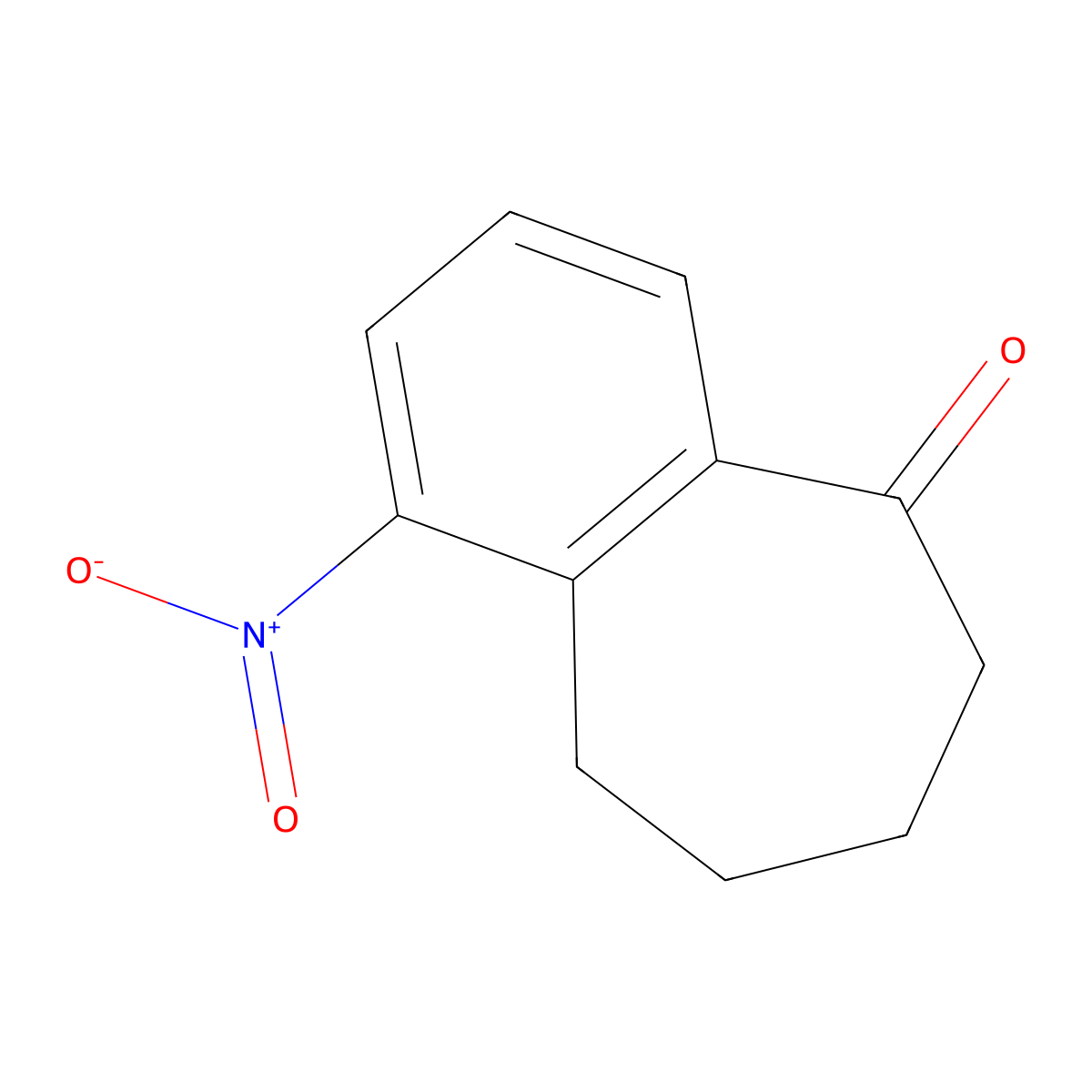 1-Nitro-6,7,8,9-tetrahydro-5H-benzo[7]annulen-5-one molecular structure, CAS 251554-42-4