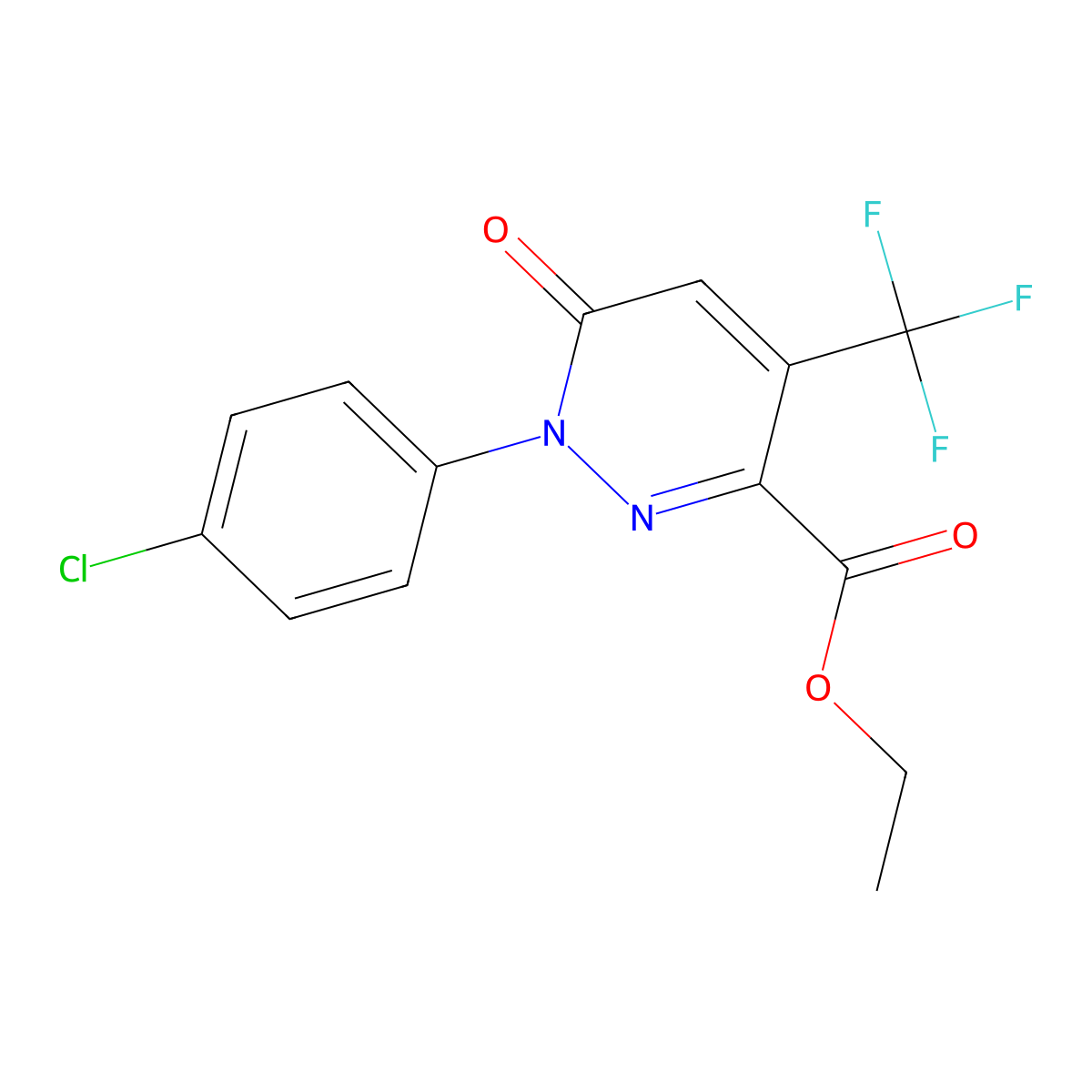 Ethyl 1-(4-chlorophenyl)-6-oxo-4-(trifluoromethyl)pyridazine-3-carboxylate molecular structure, CAS 251557-24-1