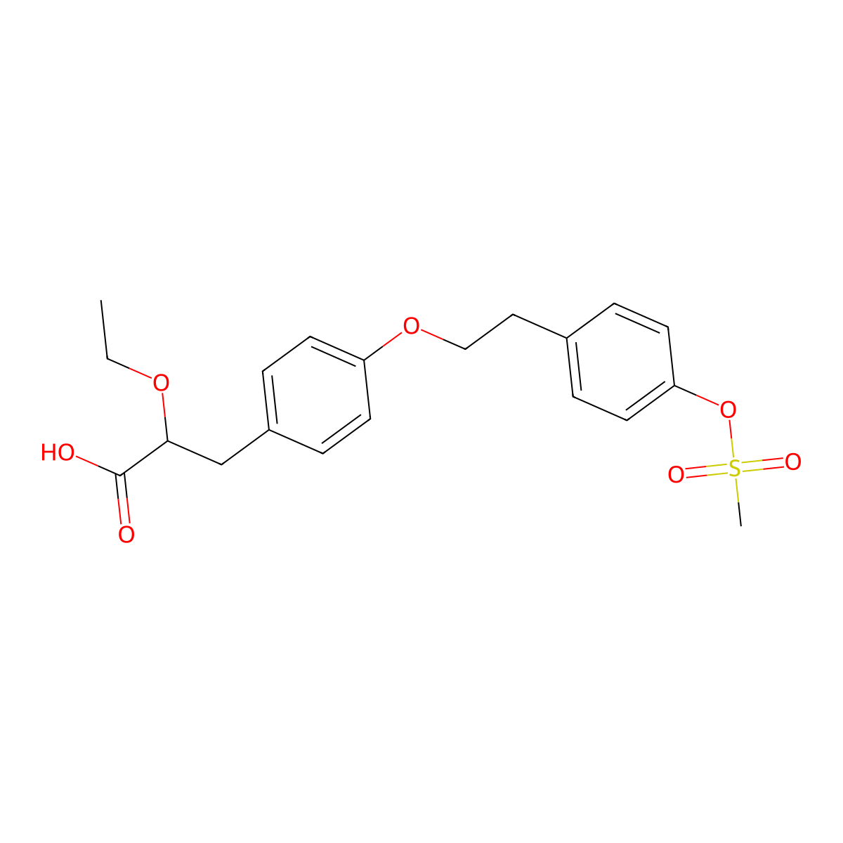 Tesaglitazar molecular structure, CAS 251565-85-2