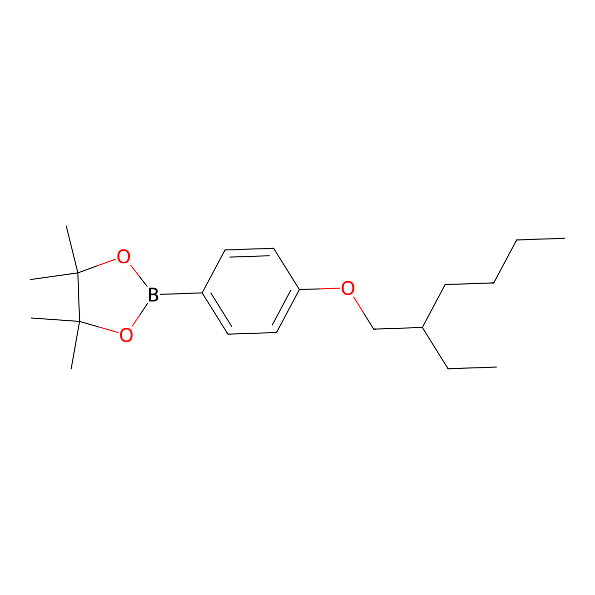 2-[4-(2-Ethyl-hexyloxy)-phenyl]-4,4,5,5-tetramethyl-[1,3,2]dioxaborolane molecular structure, CAS 251566-01-5