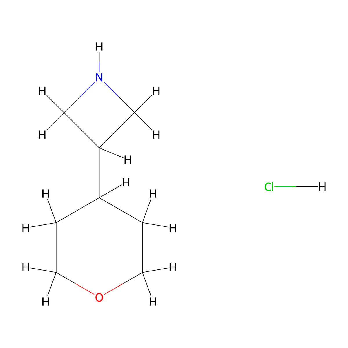 3-(Oxan-4-yl)azetidine hydrochloride molecular structure, CAS 251569-98-9