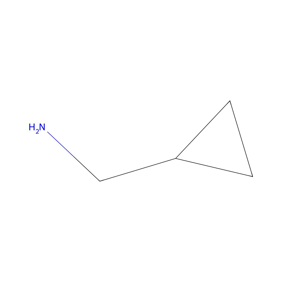 Cyclopropanemethanamine molecular structure, CAS 2516-47-4