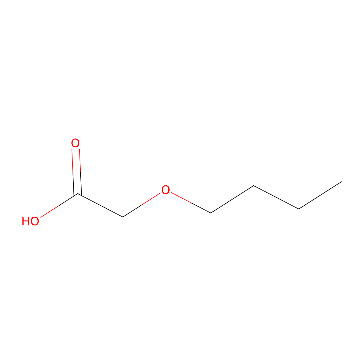 Butoxyacetic acid molecular structure, CAS 2516-93-0