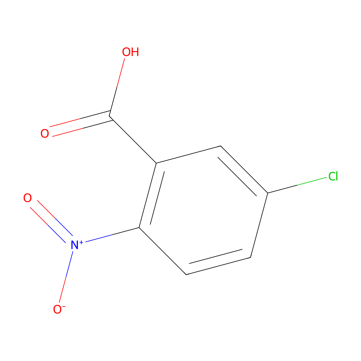 5-Chloro-2-nitrobenzoic acid molecular structure, CAS 2516-95-2