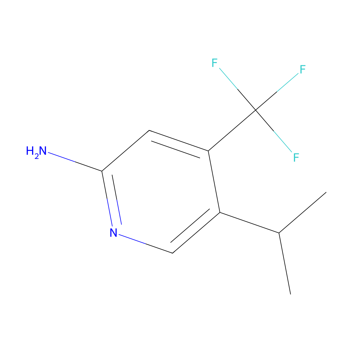 5-Isopropyl-4-(trifluoromethyl)pyridin-2-amine molecular structure, CAS 2516239-43-1