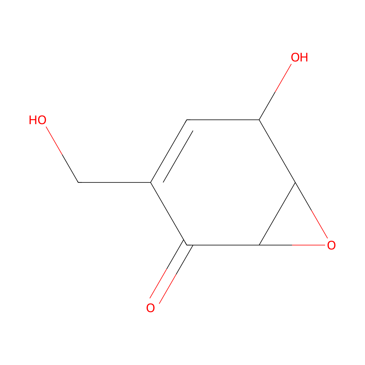 7-Oxabicyclo[4.1.0]hept-3-en-2-one, 5-hydroxy-3-(hydroxymethyl)- molecular structure, CAS 25163-24-0