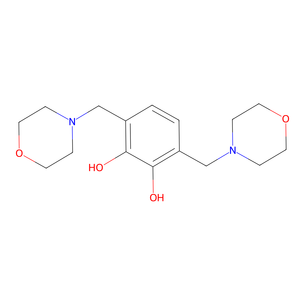 3,6-Bis(4-morpholinylmethyl)-1,2-benzenediol molecular structure, CAS 25163-62-6