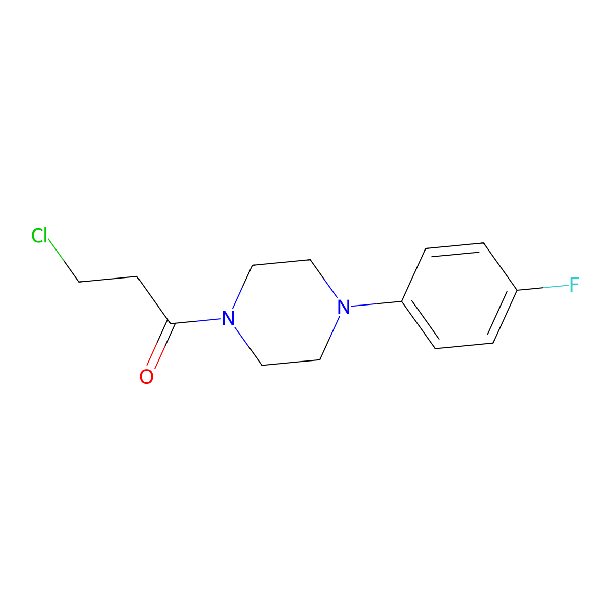 3-Chloro-1-(4-(4-fluorophenyl)piperazin-1-yl)propan-1-one molecular structure, CAS 251638-88-7
