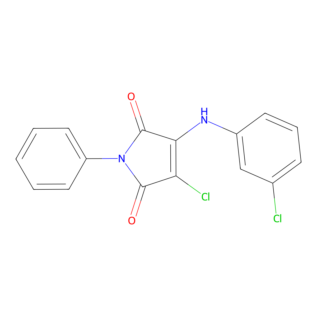 3-chloro-4-(3-chloroanilino)-1-phenyl-1H-pyrrole-2,5-dione molecular structure, CAS 251640-04-7