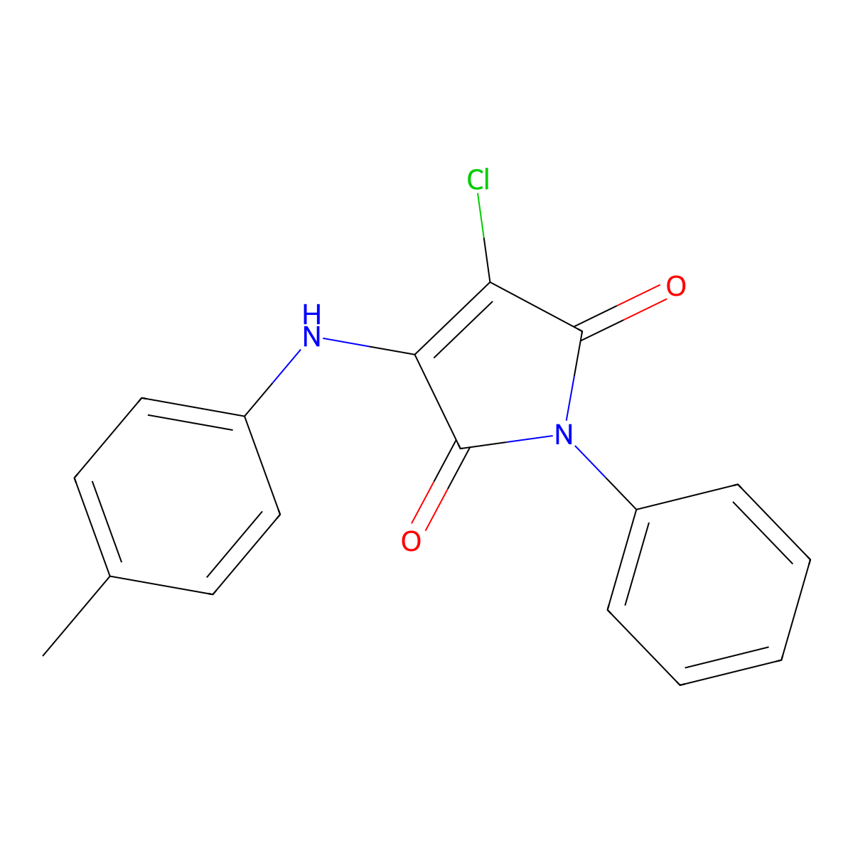 3-chloro-1-phenyl-4-(4-toluidino)-1H-pyrrole-2,5-dione molecular structure, CAS 251640-06-9