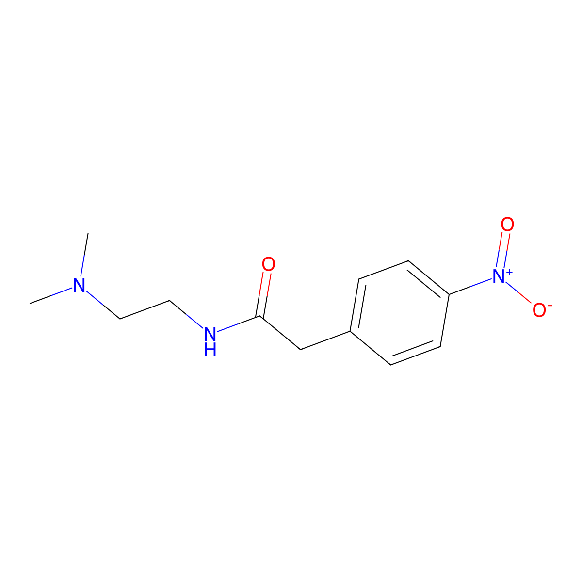 N-[2-(dimethylamino)ethyl]-2-(4-nitrophenyl)acetamide molecular structure, CAS 251643-21-7