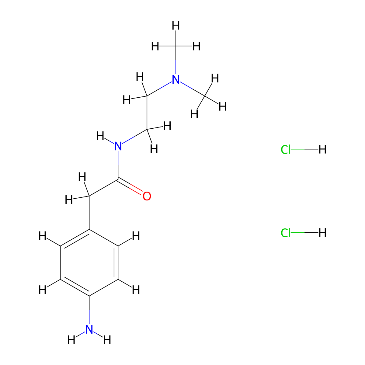 2-(4-aminophenyl)-N-[2-(dimethylamino)ethyl]acetamide dihydrochloride molecular structure, CAS 251643-22-8