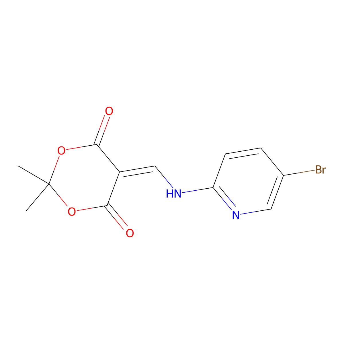 5-(((5-Bromopyridin-2-yl)amino)methylene)-2,2-dimethyl-1,3-dioxane-4,6-dione molecular structure, CAS 25165-70-2