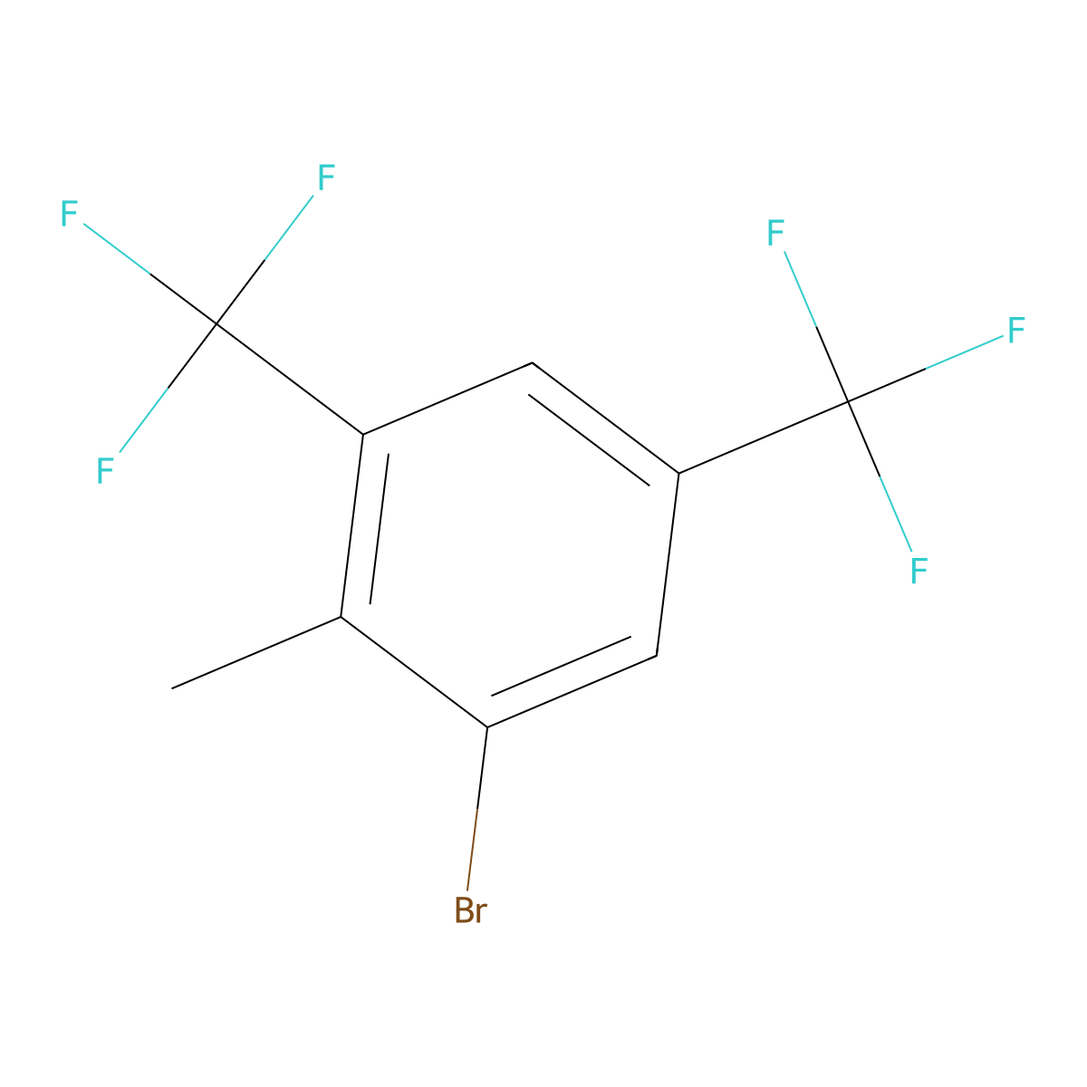 1-Bromo-2-methyl-3,5-bis(trifluoromethyl)benzene molecular structure, CAS 251651-23-7